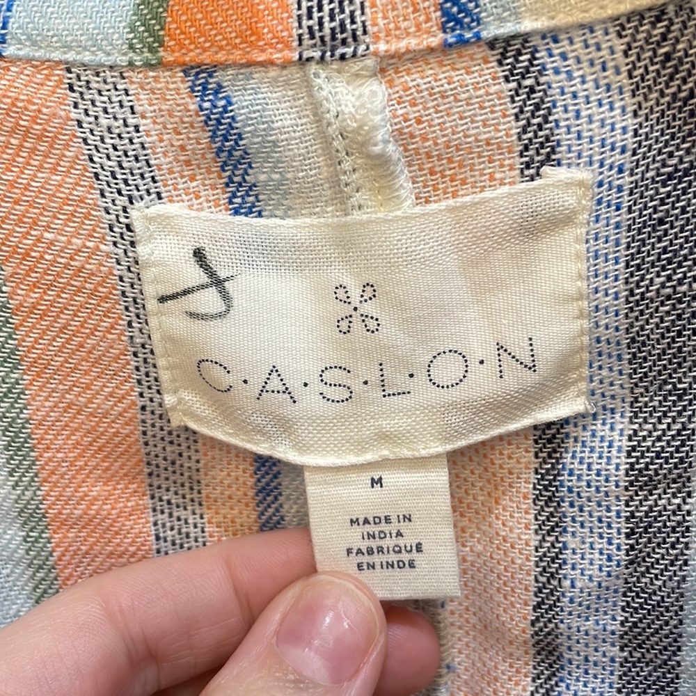 Caslon | Colorful Linen Striped Blazer - Picture 6 of 6